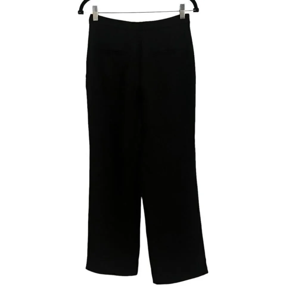 MM.LaFleur Howland Black Wide Leg Trousers Women’s Size 0 Career Pants Pockets